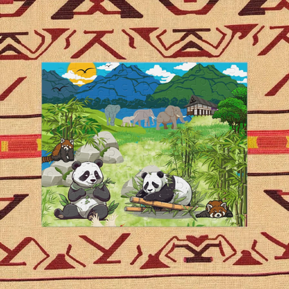 Panda Paradise Puzzle - 120, 252, 500-Piece Nature Jigsaw for Animal Lovers