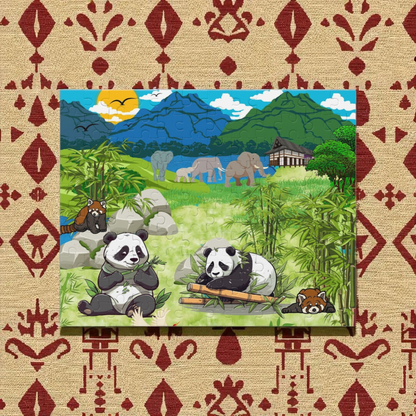 Panda Paradise Puzzle - 120, 252, 500-Piece Nature Jigsaw for Animal Lovers