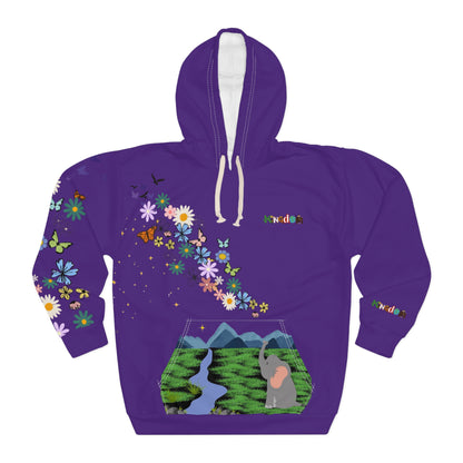 Elephant Floral Unisex Pullover Hoodie, Graphic Sweatshirt, Animal Lover Gift, Boho Clothing