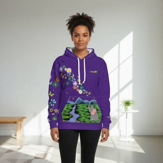 Elephant Floral Unisex Pullover Hoodie, Graphic Sweatshirt, Animal Lover Gift, Boho Clothing