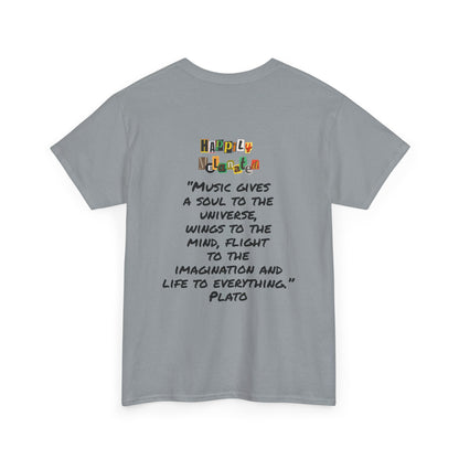 Guitar Art Tribal Masks Unisex Tee, Music Lover Graphic Shirt, Unique Handcrafted Tee