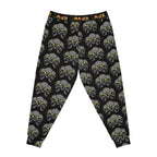 Unisex Gothic Skull-Print Athletic Joggers, Contemporary Loungewear, Casual Fitness Trousers Printify