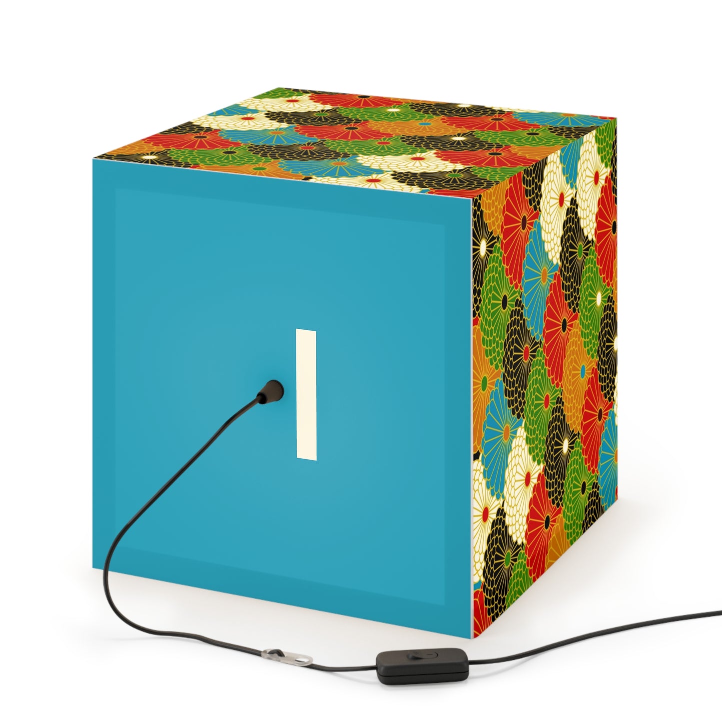 Japanese Fan Pattern Light Cube Lamp – Colorful Retro Geometric Table & Night Light
