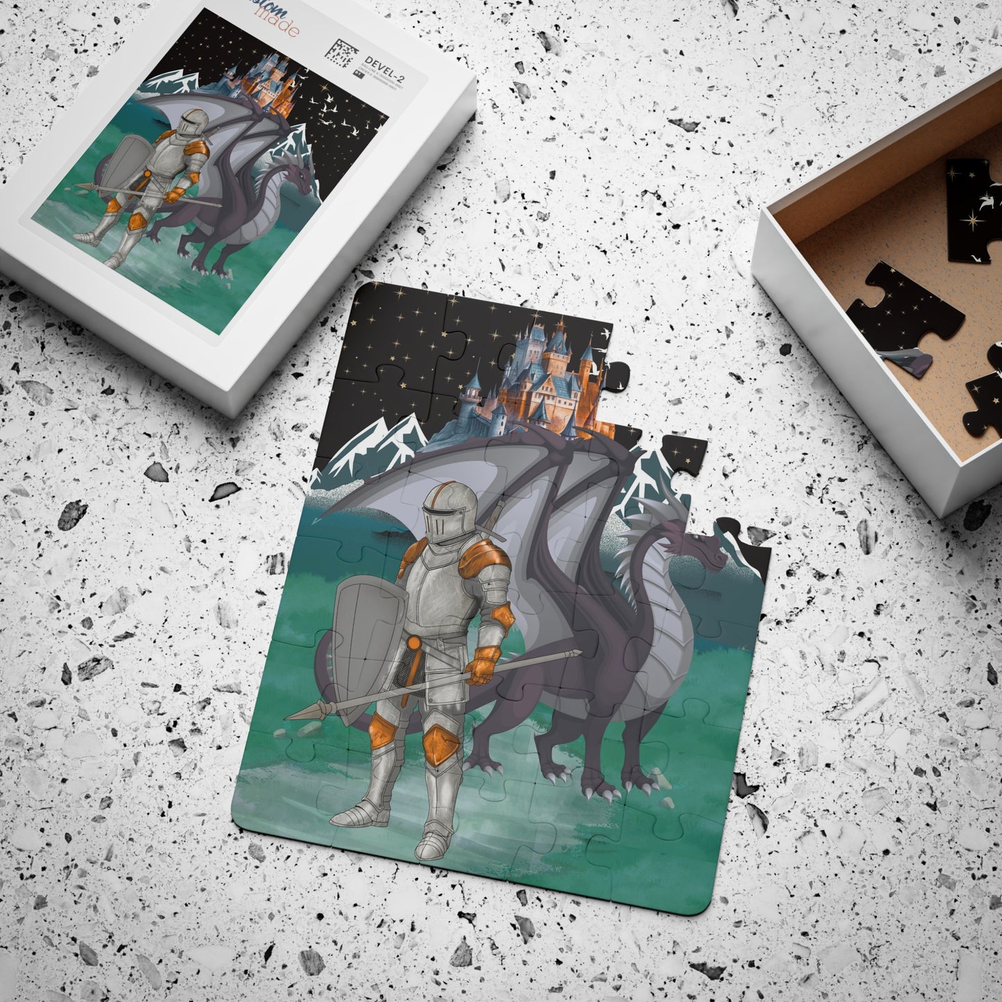 Fantasy Knight & Dragon Kids' Puzzle | 30-Piece Fun, Educational