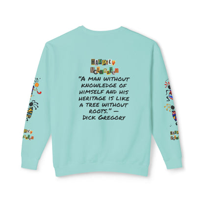 Handcrafted Afro Music Cartoon Graphic Unisex Lightweight Crewneck Sweatshirt