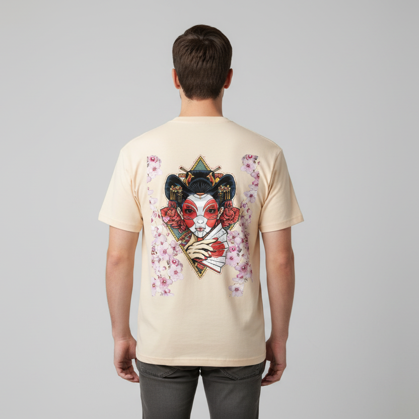 Geisha Geometric Graphic Essential Cotton Unisex T-Shirt