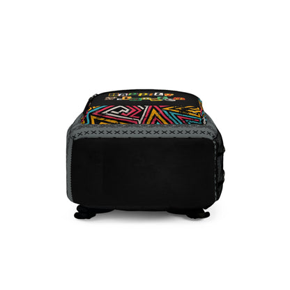 Afro Music Backpack, Music Lover Bag, Cartoon Print Rucksack, Ethnic Design