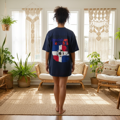 Dominican Republic Oversized Mesh V-Neck Soccer Jersey