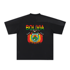 Bolivia Flag Themed Unisex Oversized Mesh V-Neck Soccer Jersey