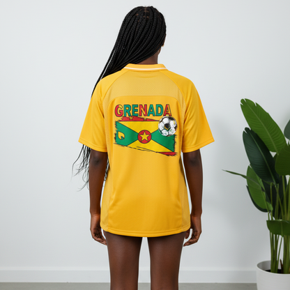 Grenada Flag Themed Graphic  V-Neck Soccer Jersey