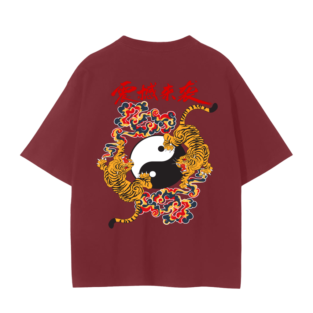Ying and Yang Graphic Tiger Unisex Seamless Unisex T-Shirt