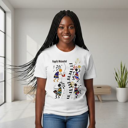 Afro Music Cartoon Graphic Unisex T-shirt, Vintage Wash Drop Shoulder T-shirt