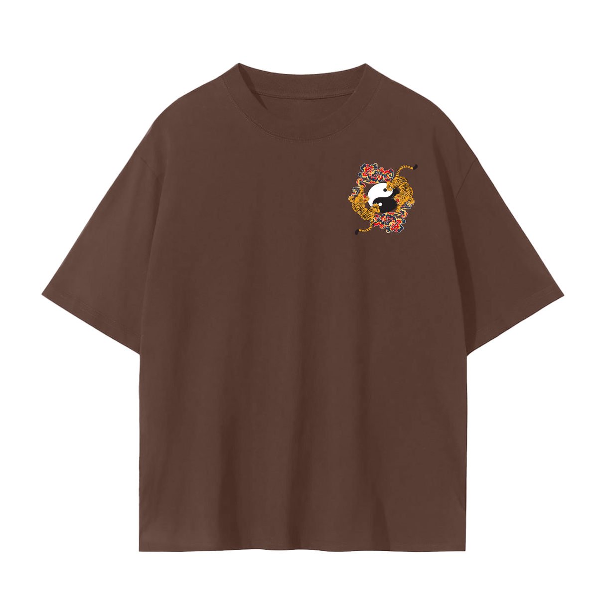 Ying and Yang Graphic Tiger Unisex Seamless Unisex T-Shirt