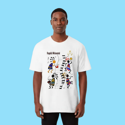Afro Music Cartoon Graphic Unisex T-shirt, Vintage Wash Drop Shoulder T-shirt