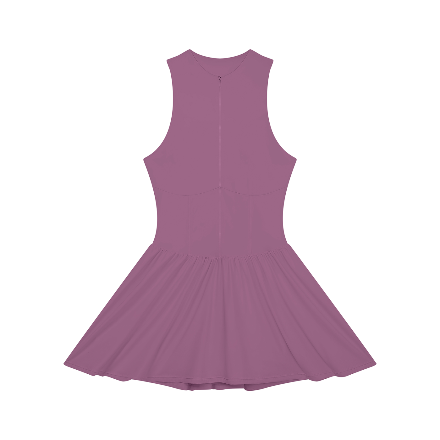 Women’s Ruched Sleeveless Full-Zip Summer  Dress