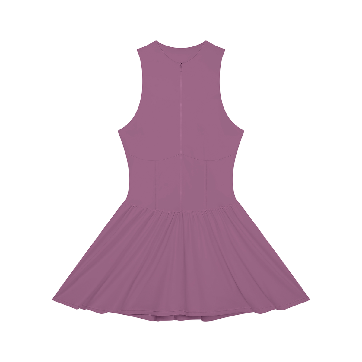 Sleeveless Full-Zip Summer Dress with Ruched Detailing for Women