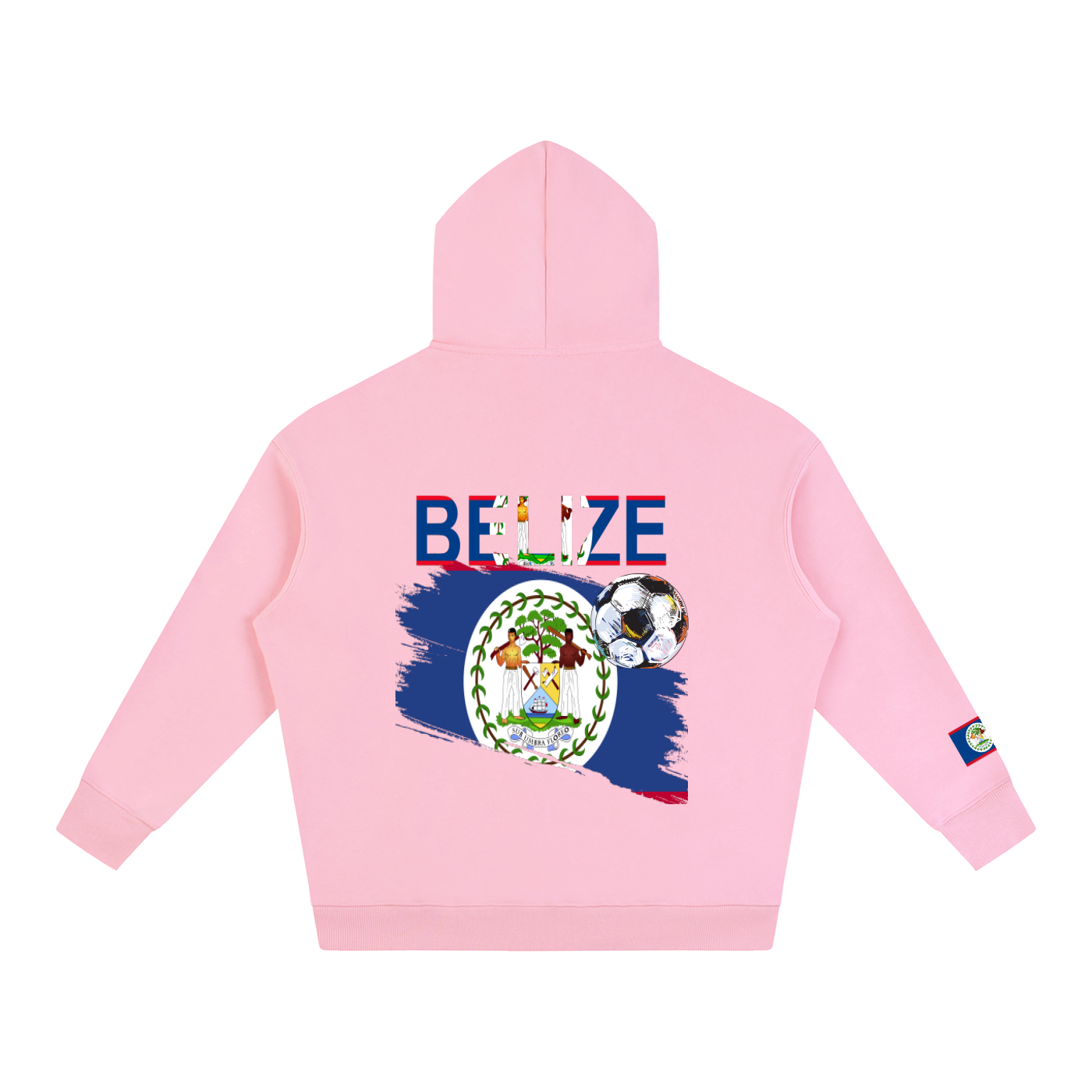 Belize Flag Themed Graphic Unisex Oversize Fleeced Hoodie