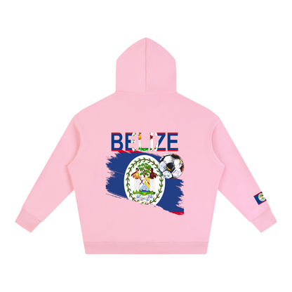 Belize Flag Themed Graphic Unisex Oversize Fleeced Hoodie