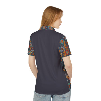 Unisex Tribal Print Polo Shirt — Colorful Aboriginal-Inspired Design