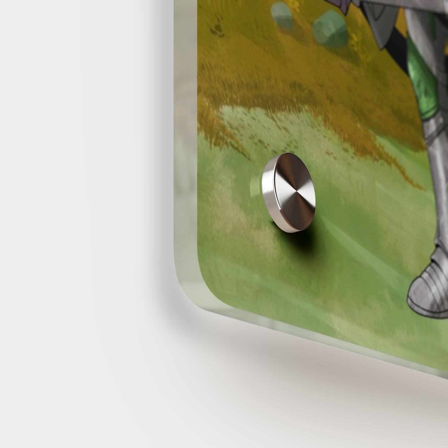 Knight and Dragon Acrylic Wall Art Panel — Fantasy Castle Nightscape Décor