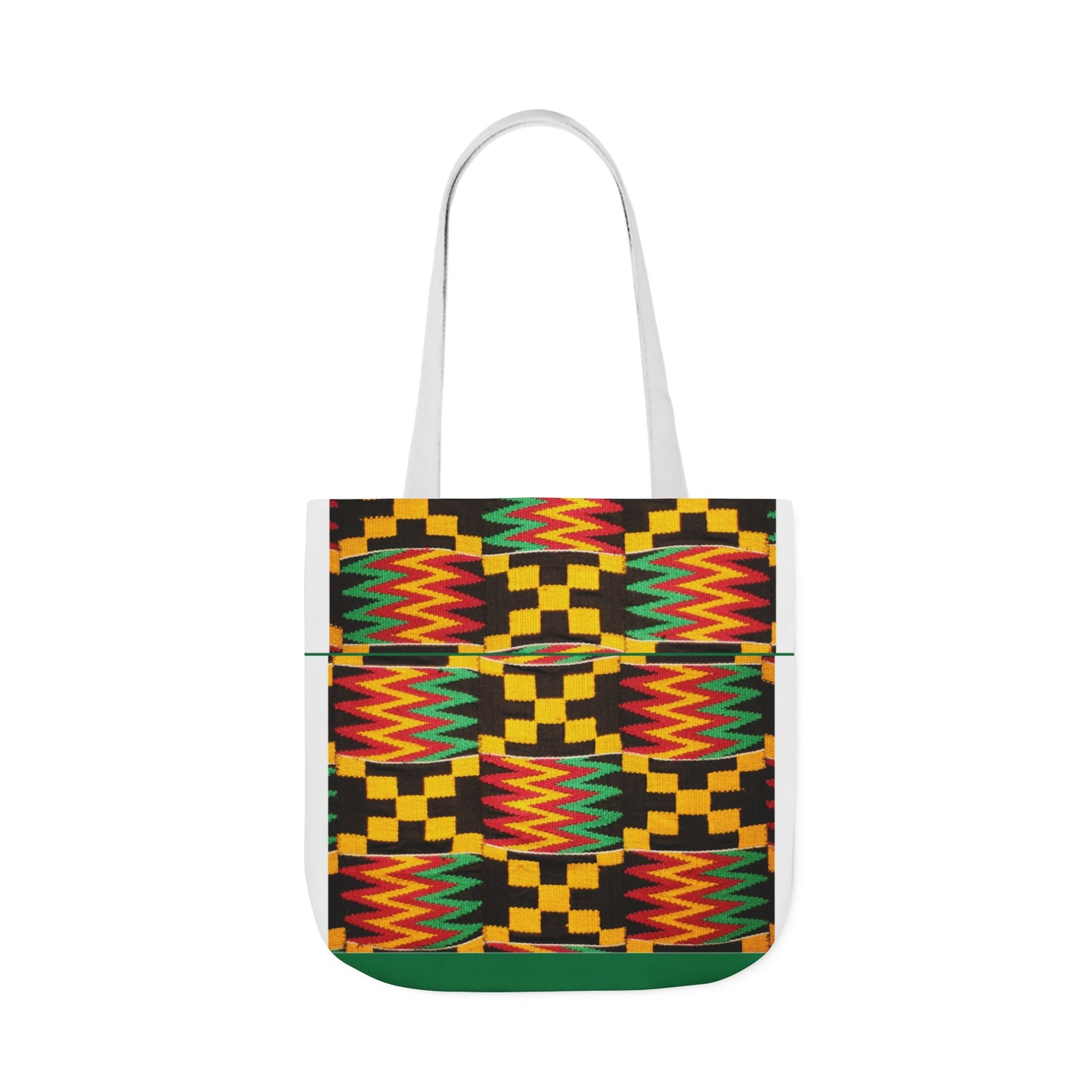 Kente Pattern Canvas Tote Bag — Vibrant African Print Market Tote