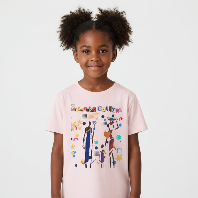 Afro Music Art Kids T-Shirt, Handcrafted Tee for Children, Kid's Graphic Tee Printify