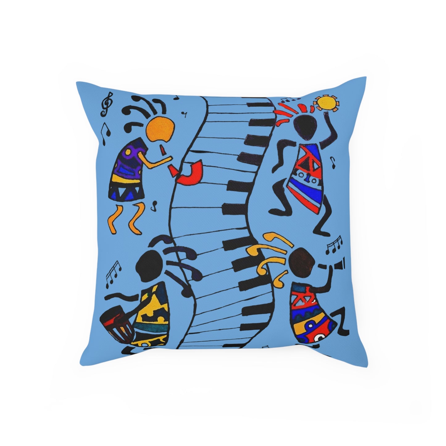 Musical Vibrations Cushion - Colorful Art for Home Decor