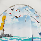 Coastal Vibes Shower Curtain, Nautical Bathroom Decor, Ocean Theme Printify