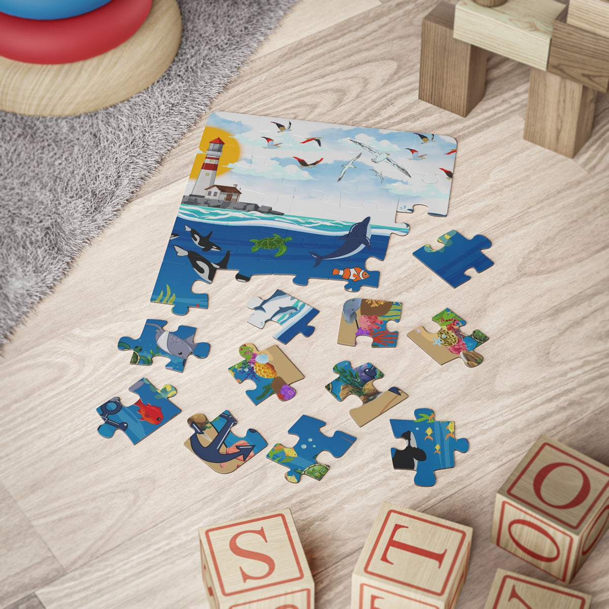 Ocean Adventure Kids' Puzzle - 30-Piece Jigsaw for Fun Learning Printify