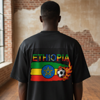 Ethiopia Flag Themed Graphic Mesh V-Neck Soccer Jersey