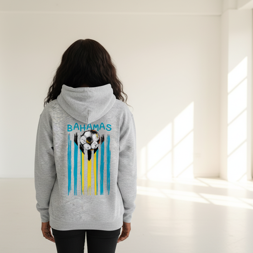 Bahamas Flag Themed Graphic Oversize Fleeced Unisex Hoodie
