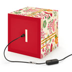 Japanese Floral Cube Lamp — Sakura Fans & Bamboo Light Cube Printify