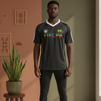 Ethiopia Flag Themed Graphic Stripe Collared Unisex  Soccer Jersey ODMPOD