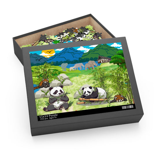 Panda Paradise Puzzle - 120, 252, 500-Piece Nature Jigsaw for Animal Lovers