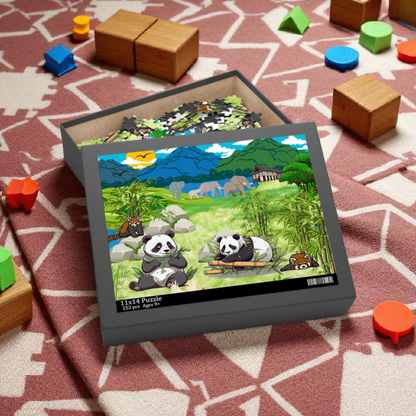 Panda Paradise Puzzle - 120, 252, 500-Piece Nature Jigsaw for Animal Lovers
