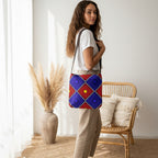 Bold Geometric Dot-Print Adjustable Tote Bag Printify