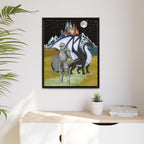 Framed Matte Canvas - Knight and Dragon Fantasy Art Printify