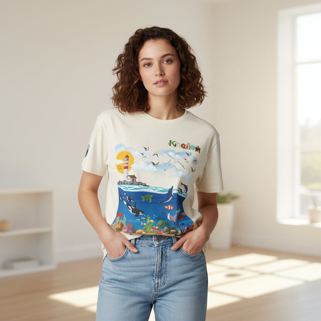 Nautical Dolphins Graphic Unisex T-shirt Printify