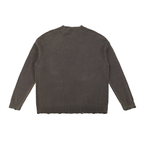 Foodie Themed Graphic Vintage Washed Hand-Frayed Sweater