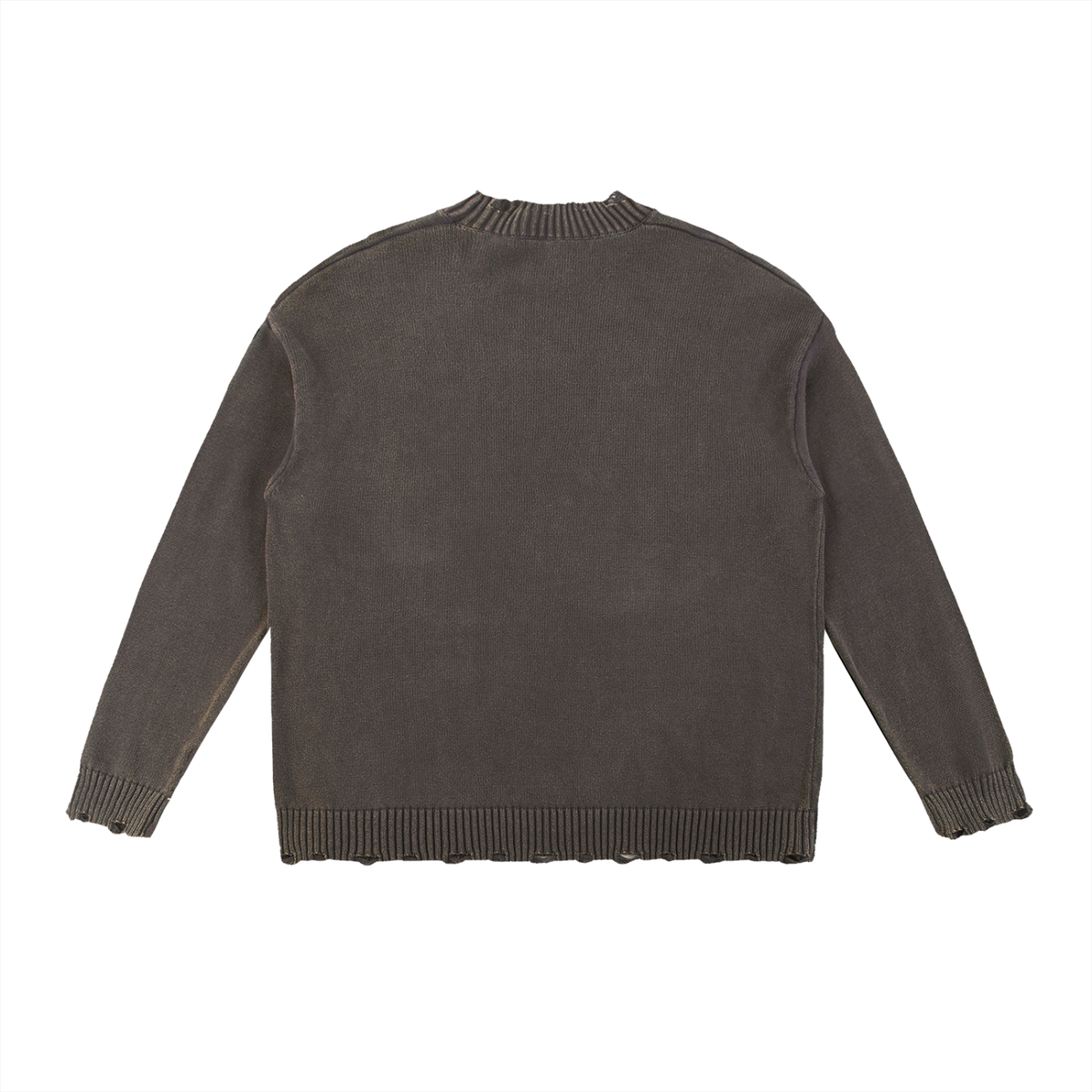 Foodie Themed Graphic Vintage Washed Hand-Frayed Sweater