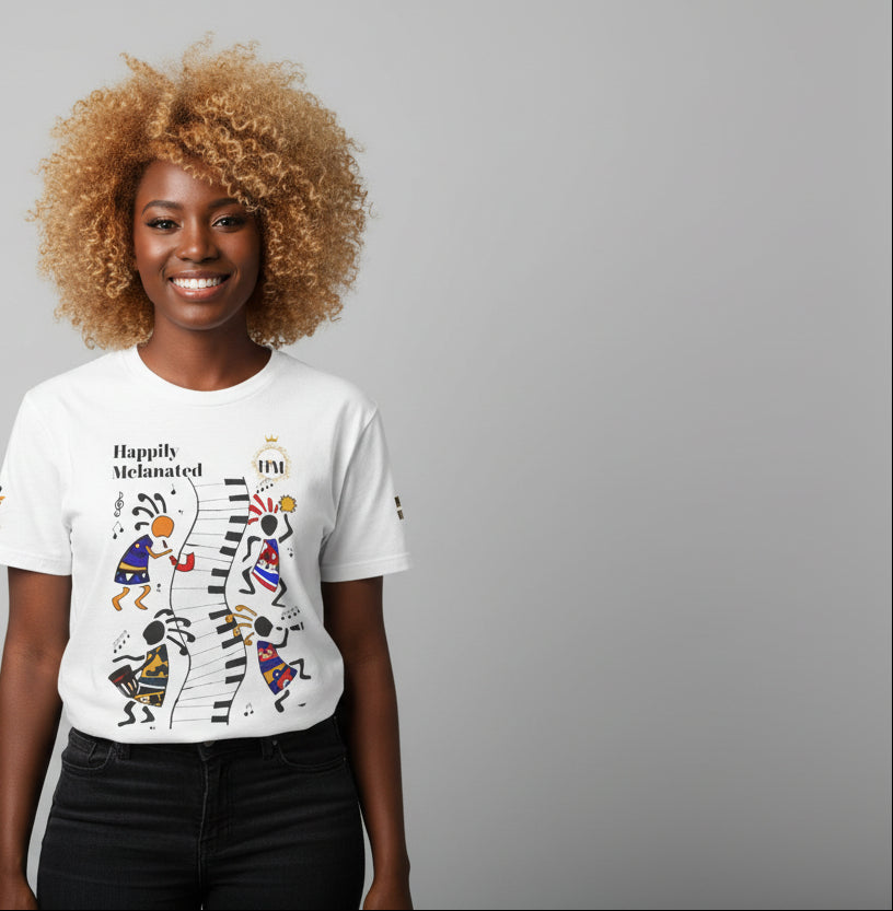 Afro Music, Piano Graphic Unisex Tee, Hand Drawn Music Shirt, Jazz Lover Gift, Musical Art Printify