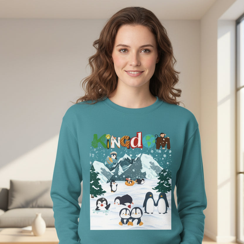 Arctic Animals, Penguins  Graphic Unisex Sweatshirt, Winter Jumper, Animal Lover Gift Printify