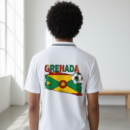Grenada Flag Themed Graphic  V-Neck Soccer Jersey