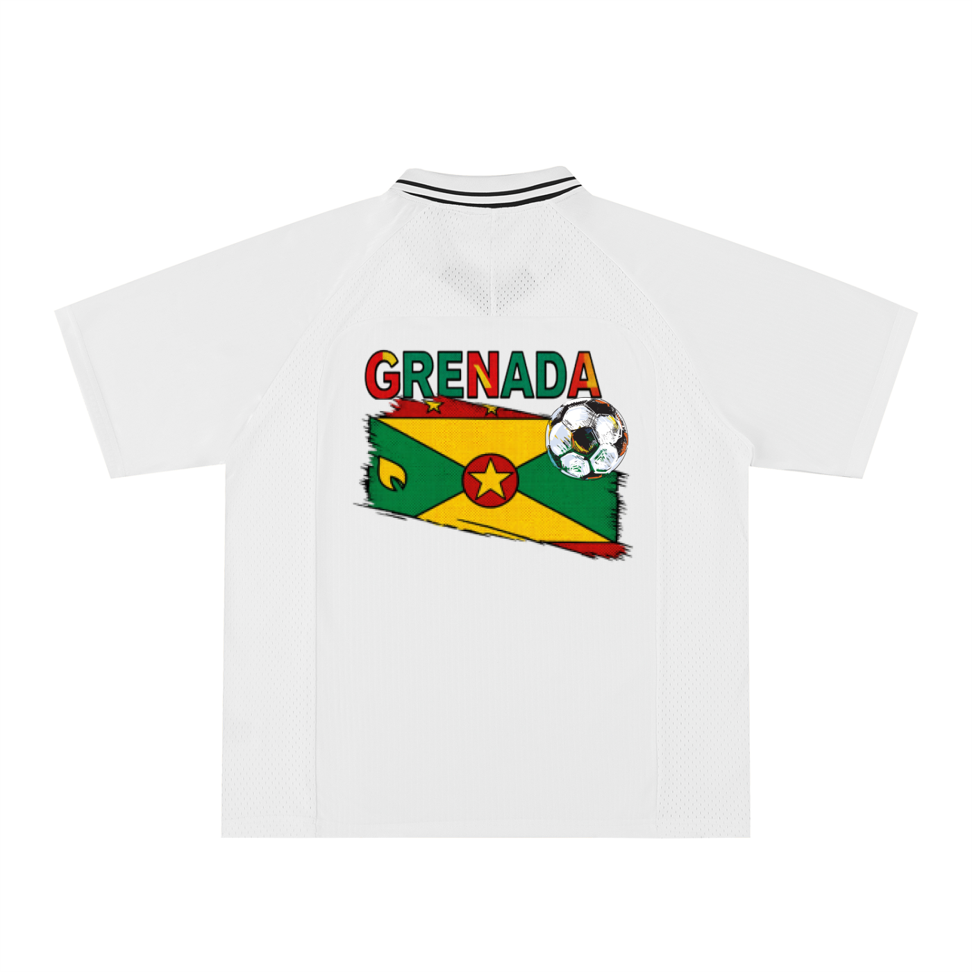 Grenada Flag Themed Graphic  V-Neck Soccer Jersey