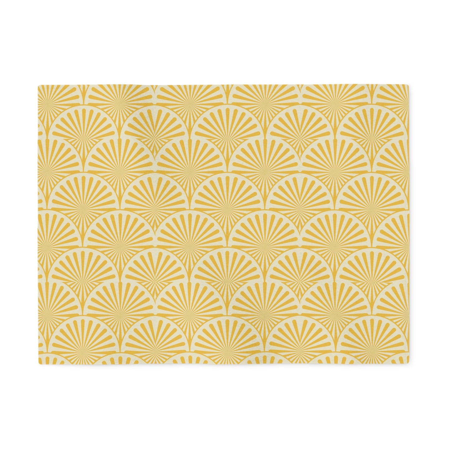 Golden Art Deco Fan Pattern Sweatshirt Blanket — Cozy Retro Throw for Home & Gifts