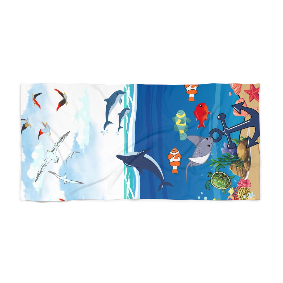Vibrant Ocean Scene Beach Towel | Perfect for Summer Fun & Relaxation Printify