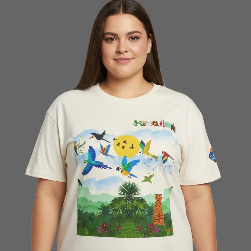Tropical Birds Unisex Tee, Jungle Animals Graphic Shirt, Nature Inspired T-Shirt Printify