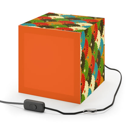 Japanese Fan Pattern Light Cube Lamp – Colorful Retro Geometric Table & Night Light