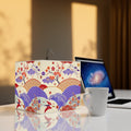 Japanese Wave & Crane Light Cube Lamp — Floral Origami Pattern Ambient Pendant Printify