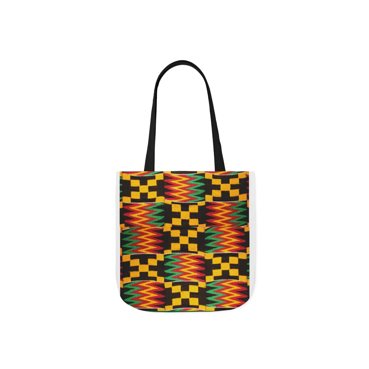 Kente Pattern Canvas Tote Bag — Vibrant African Print Market Tote